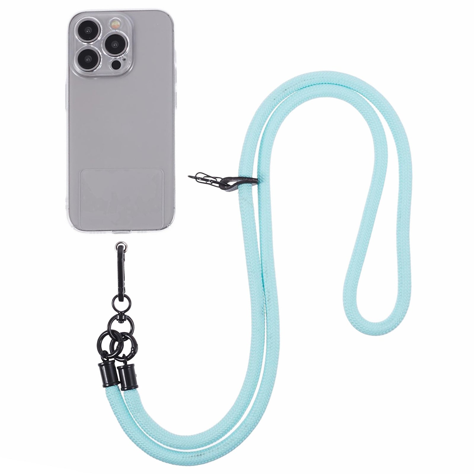 Style A Solid Color Phone Strap 10mm Crossbody Nylon Phone Charm with Clear Patch Style A Solid Color Phone Strap 10mm Crossbody Nylon Phone Charm with Clear Patch